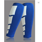 White on Blue Compression Calf Sleeve