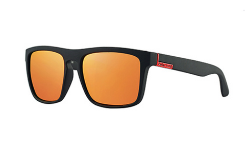Polarized Sports Sunglasses - Black with red lenses