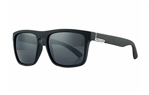 Polarized Sports Sunglasses - Black with white accent